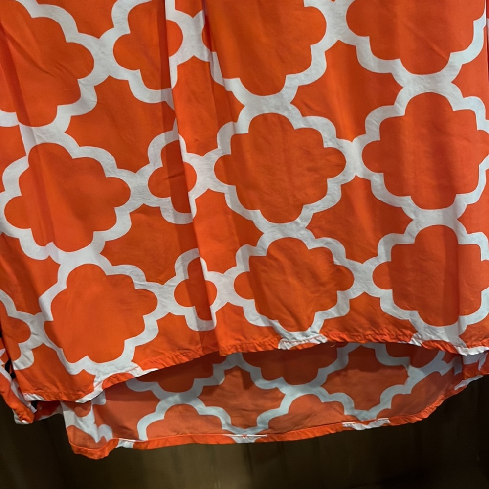 NWOT LP orange and white sleeveless blouse - Picture 5 of 8